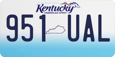 KY license plate 951UAL