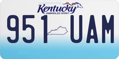 KY license plate 951UAM