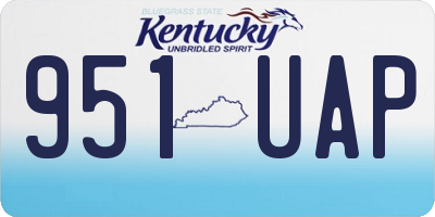 KY license plate 951UAP