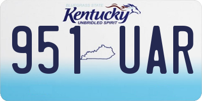 KY license plate 951UAR