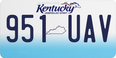 KY license plate 951UAV