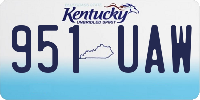 KY license plate 951UAW