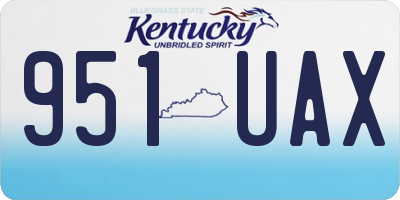 KY license plate 951UAX