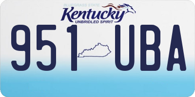 KY license plate 951UBA