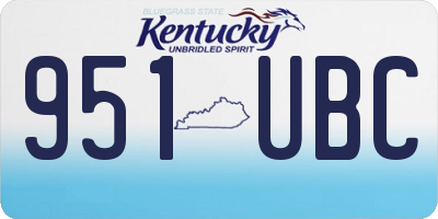 KY license plate 951UBC