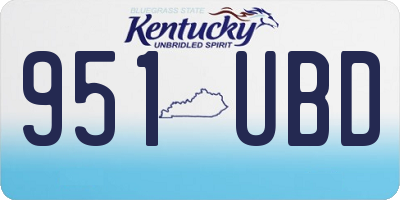KY license plate 951UBD