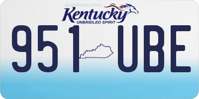 KY license plate 951UBE