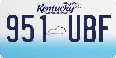 KY license plate 951UBF