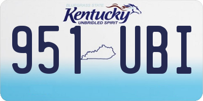 KY license plate 951UBI