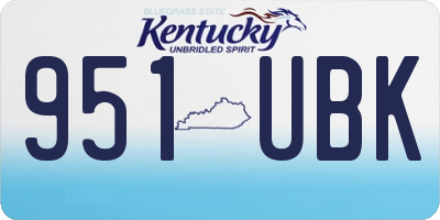 KY license plate 951UBK