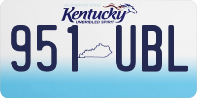 KY license plate 951UBL