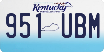 KY license plate 951UBM