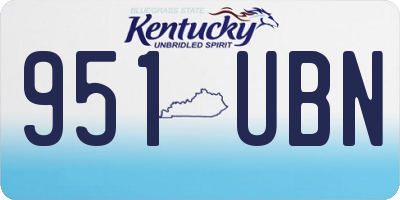 KY license plate 951UBN