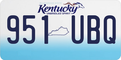 KY license plate 951UBQ