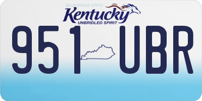 KY license plate 951UBR