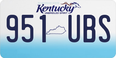 KY license plate 951UBS