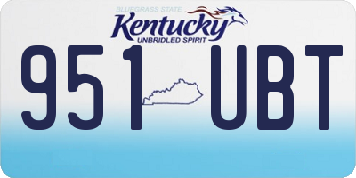 KY license plate 951UBT