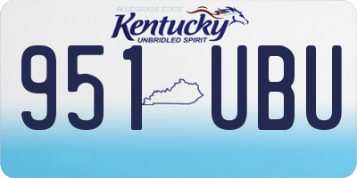 KY license plate 951UBU