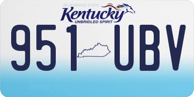 KY license plate 951UBV