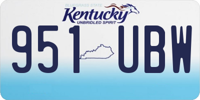 KY license plate 951UBW