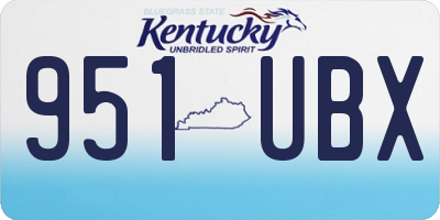 KY license plate 951UBX