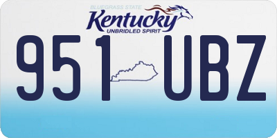 KY license plate 951UBZ