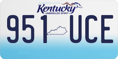 KY license plate 951UCE