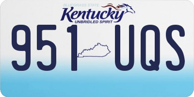 KY license plate 951UQS