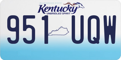 KY license plate 951UQW