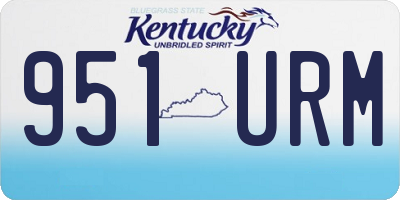KY license plate 951URM