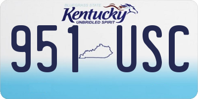 KY license plate 951USC