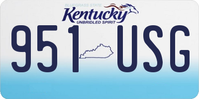 KY license plate 951USG