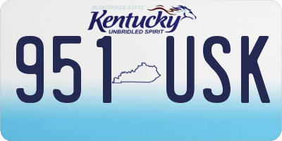 KY license plate 951USK