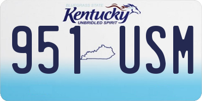 KY license plate 951USM