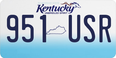 KY license plate 951USR