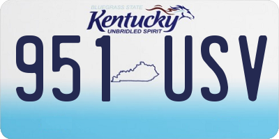 KY license plate 951USV