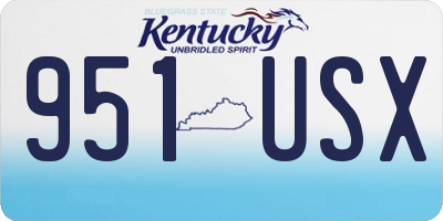 KY license plate 951USX