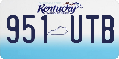 KY license plate 951UTB
