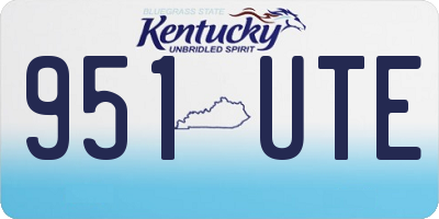 KY license plate 951UTE
