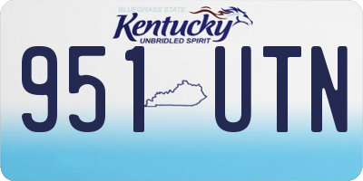KY license plate 951UTN