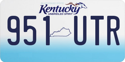 KY license plate 951UTR