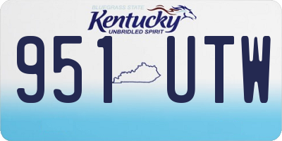 KY license plate 951UTW