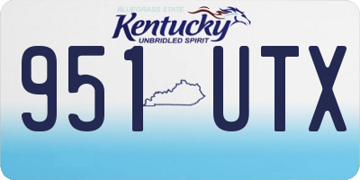KY license plate 951UTX