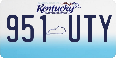 KY license plate 951UTY