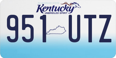 KY license plate 951UTZ