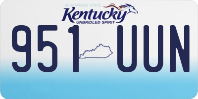 KY license plate 951UUN
