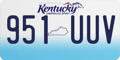 KY license plate 951UUV