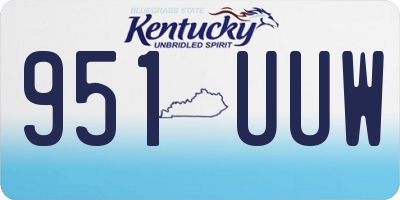 KY license plate 951UUW