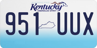 KY license plate 951UUX