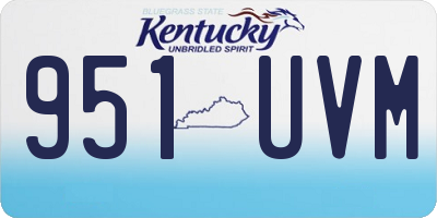KY license plate 951UVM